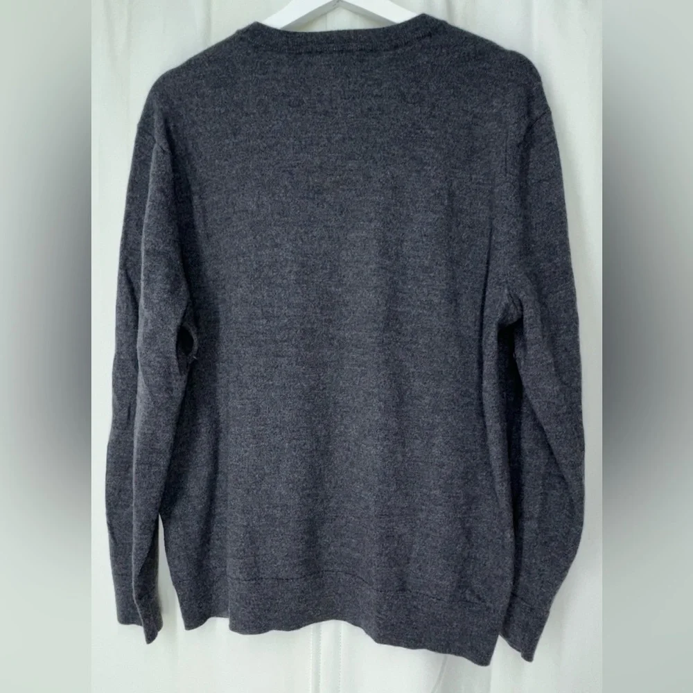 Banana Republic Italian Merino Wool Crew Sweater Dark Charcoal Heather XL - Picture 4 of 8
